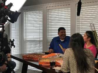 Mr. Steve on Set for Little Caesar's Pizza Commercial